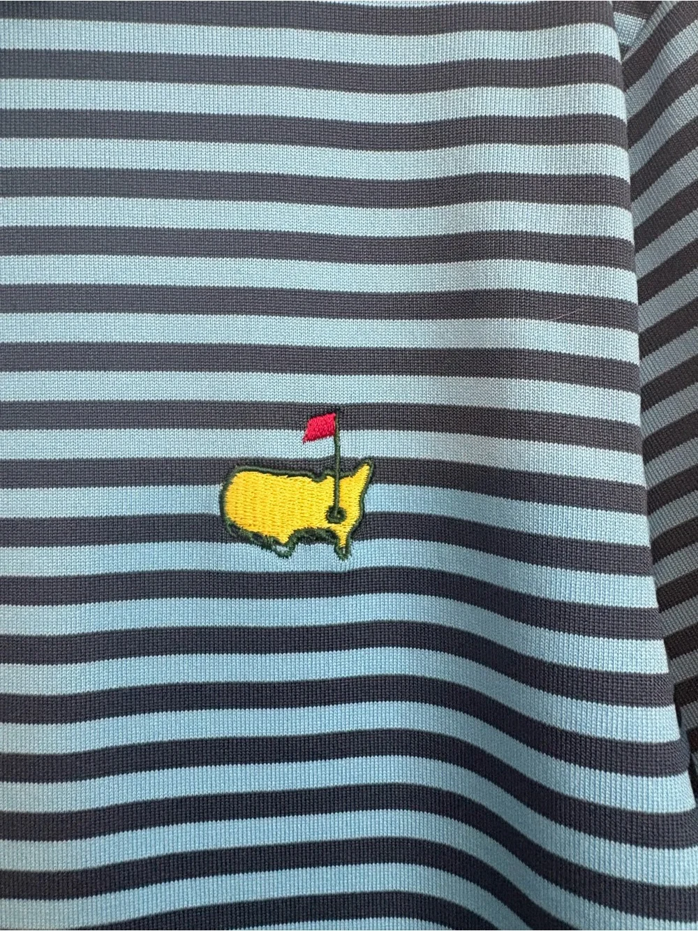 Masters Boys Light Blue and Navy Striped Polo